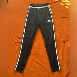 Adidas Kids Black Joggers with White Stripes